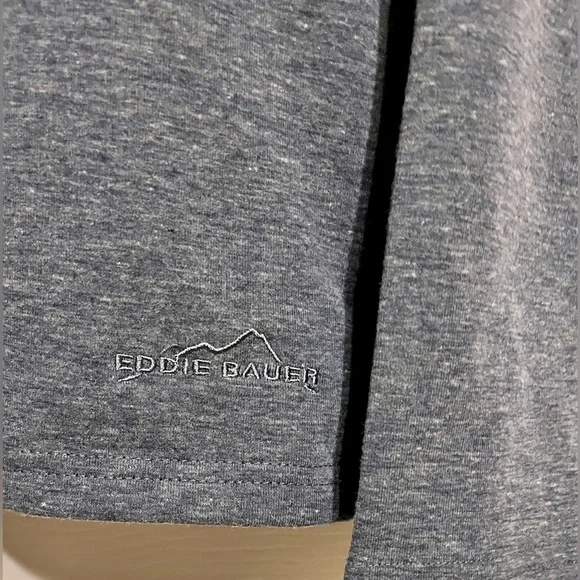 Eddie Bauer Blue and Gray Quarter-Zip Pullover Adult Size XL - Picture 9 of 10